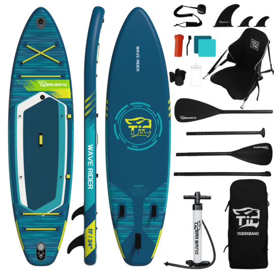 SUP gonfiabile Tigerxband 2 in 1 con sedile kayak incluso (BLUE)