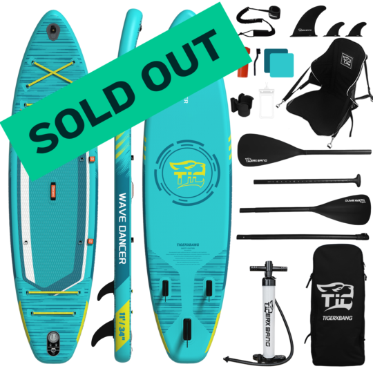 SUP gonfiabile Tigerxband 2 in 1 con sedile kayak incluso 11' (Verde)