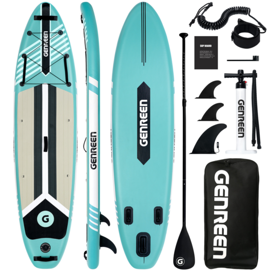 SUP Gonfiabile Genreen 11' x 32'' x 6'' con Accessori – Portata 150 kg