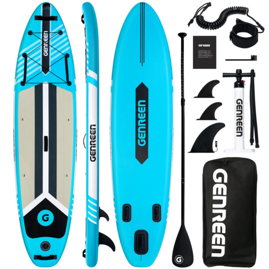 SUP Gonfiabile Genreen 11' x 32'' x 6'' All Round Light Blue