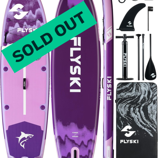 SUP Gonfiabile Premium FLYSKI "Wide Shape" 11' x 34" VIOLA | Portata Max 190 kg (420 LB) | Triplo Strato Rinforzato