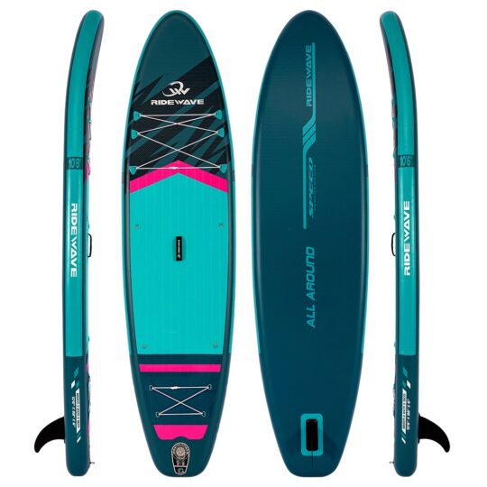 SUP Gonfiabile RIDEWAVE All-Around 10'6" x 32" x 6" VERDE | Set Completo + Opzione Kayak