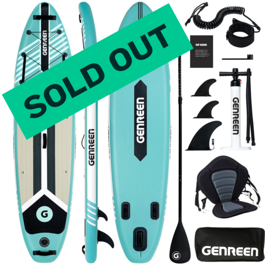 SUP Gonfiabile Genreen 11' x 32'' x 6'' + Sedile Kayak | All Round Verde Acqua