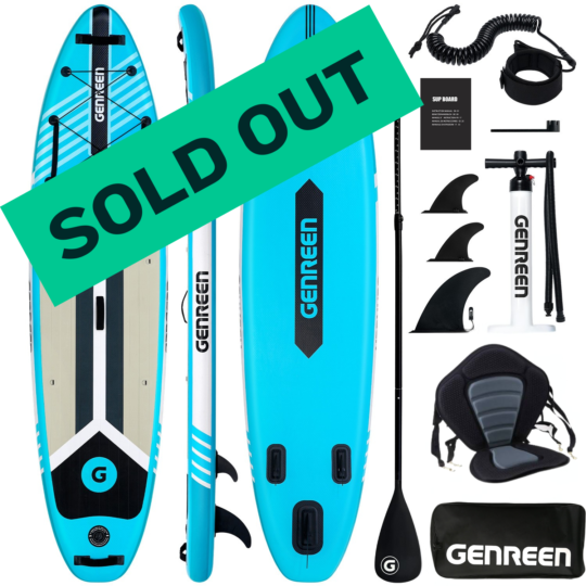 SUP Gonfiabile Genreen 11' x 32'' x 6'' + Sedile Kayak | All Round Light Blue
