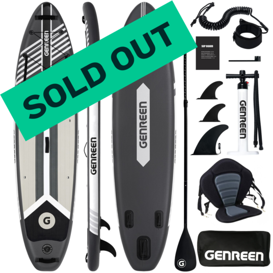 SUP Gonfiabile Genreen 11' x 32'' x 6'' + Sedile Kayak | All Round Grigio