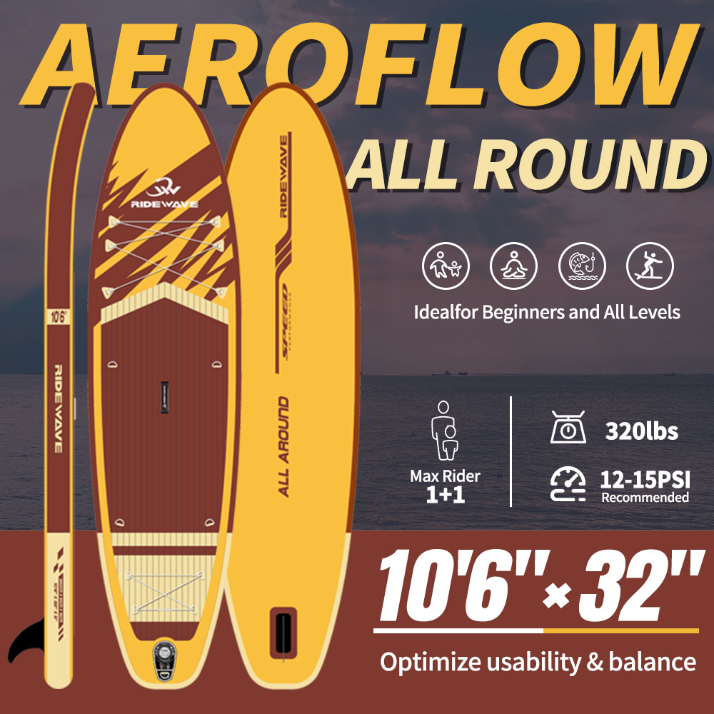 SUP Gonfiabile 10'6 Giallo California Ridewave All-Around - 320 x 81 x 15 cm | Supmercato - immagine 3